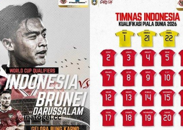 Susunan Pemain Timnas Indonesia vs Tim Nasional Sepak Bola Brunei